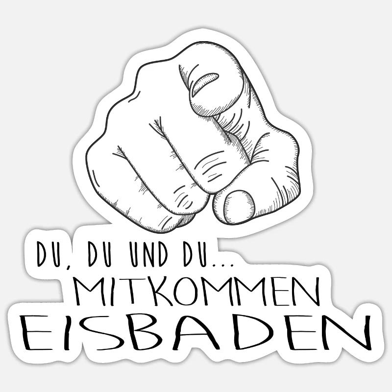 eisbader winterbader eischwimmen eisbademeister - Sticker Größe S (10 x 10 cm) - Mattweiß