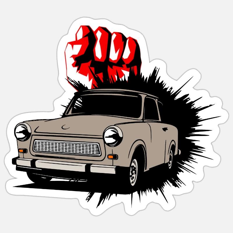 Trabi Voiture - Sticker taille S (10 x 10 cm) - blanc mat