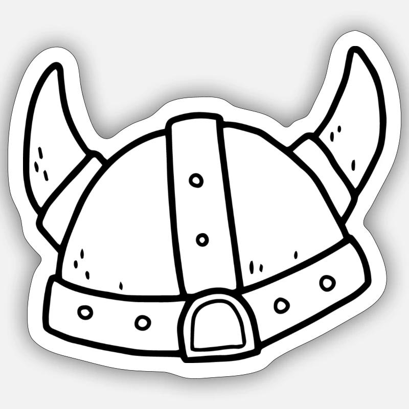 Casque viking - Sticker taille S (10 x 10 cm) - blanc mat