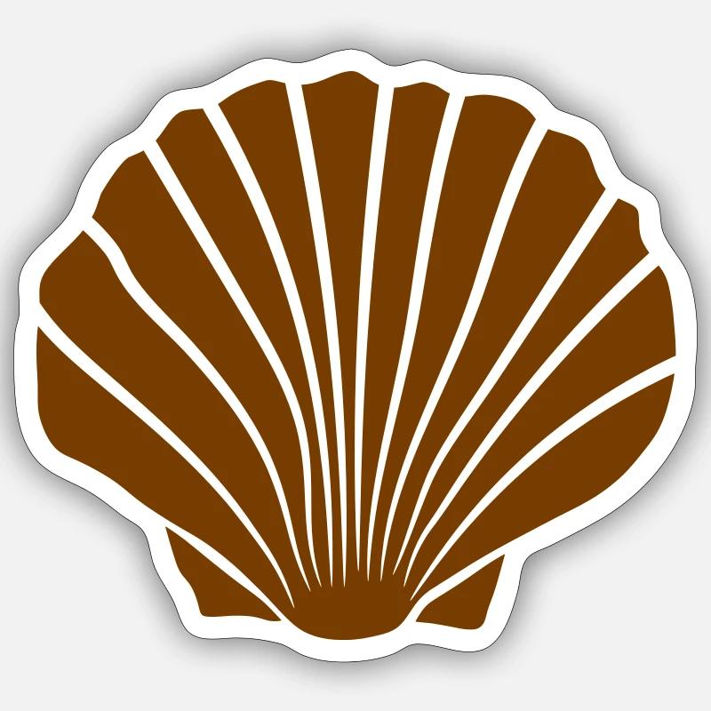 Logo Coquille Brune - Sticker taille S (10 x 10 cm) - blanc mat