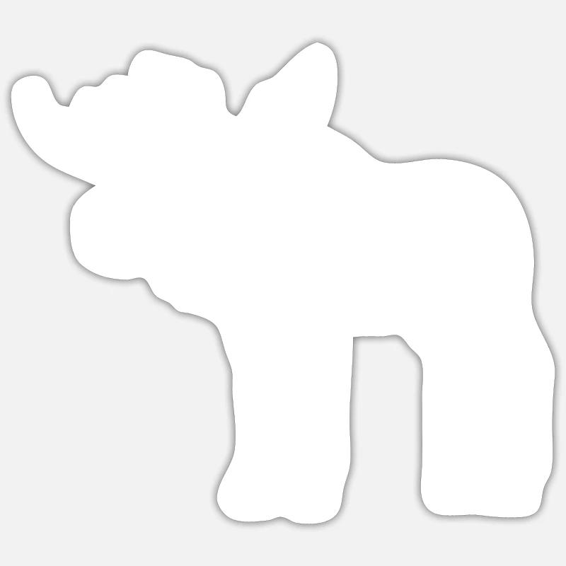 Elch Silhouette - Sticker Größe S (10 x 10 cm) - Mattweiß