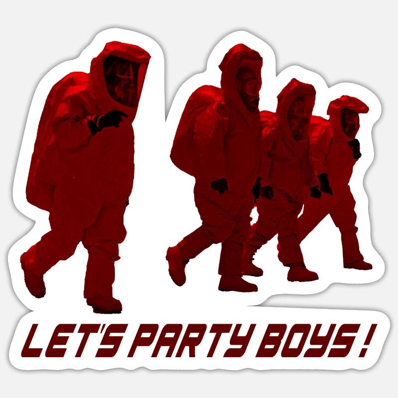 Hazmat Dance Lets party boys Sticker size S (10 x 10 cm)