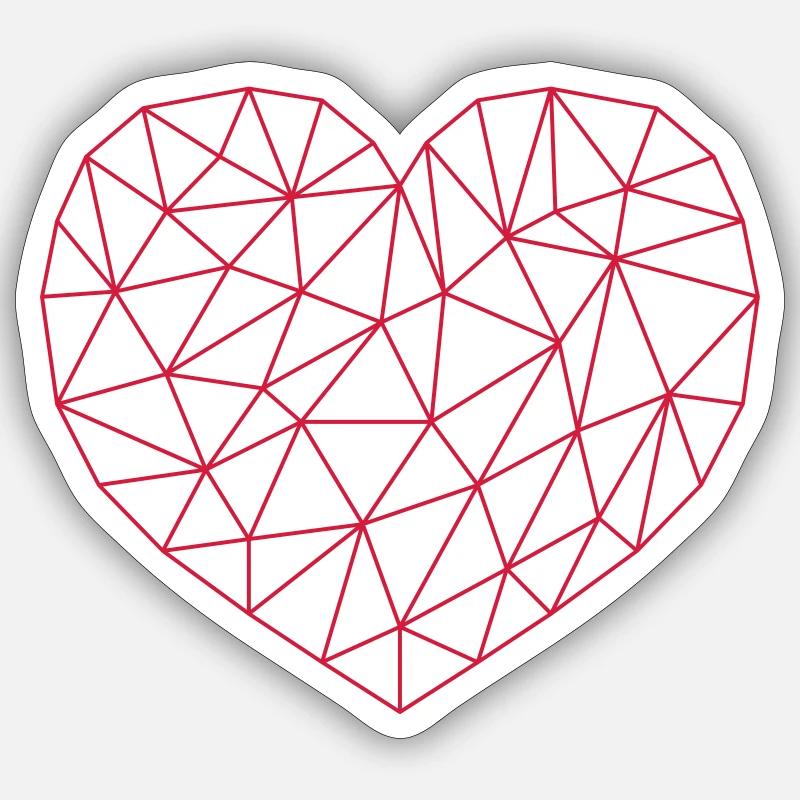 Grid Heart Pattern Sticker size S (10 x 10 cm)