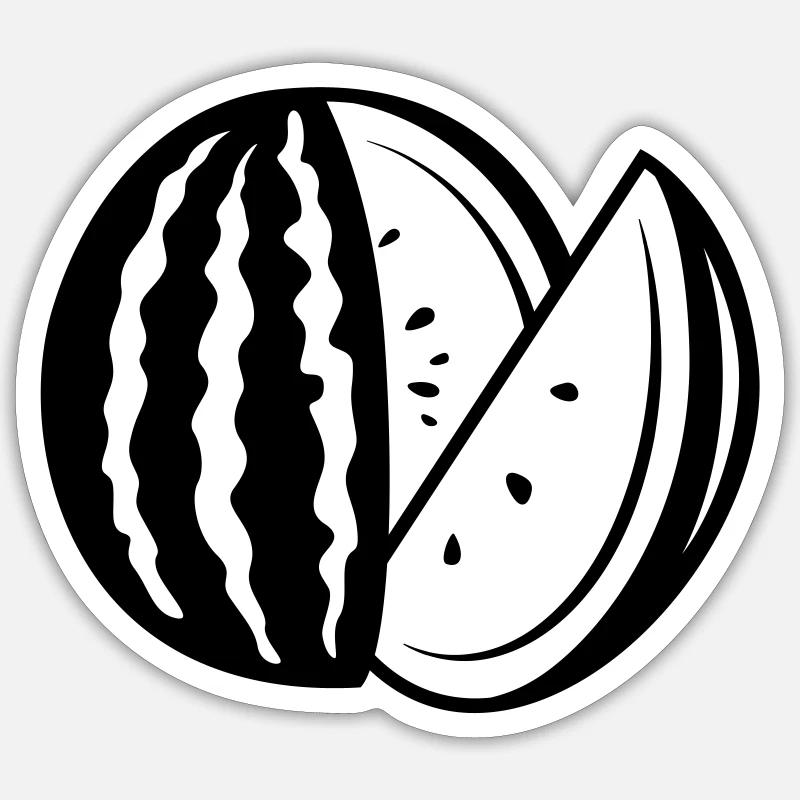 Fruit du melon - Sticker taille S (10 x 10 cm) - blanc mat