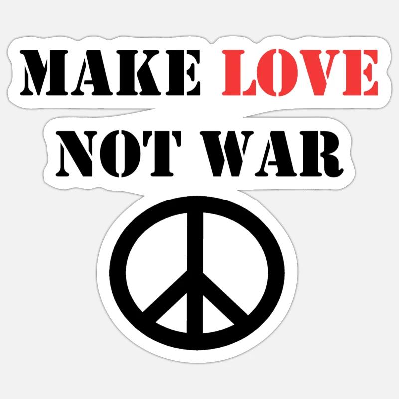 MAKE LOVE NOT WAR - Sticker Größe S (10 x 10 cm) - Mattweiß