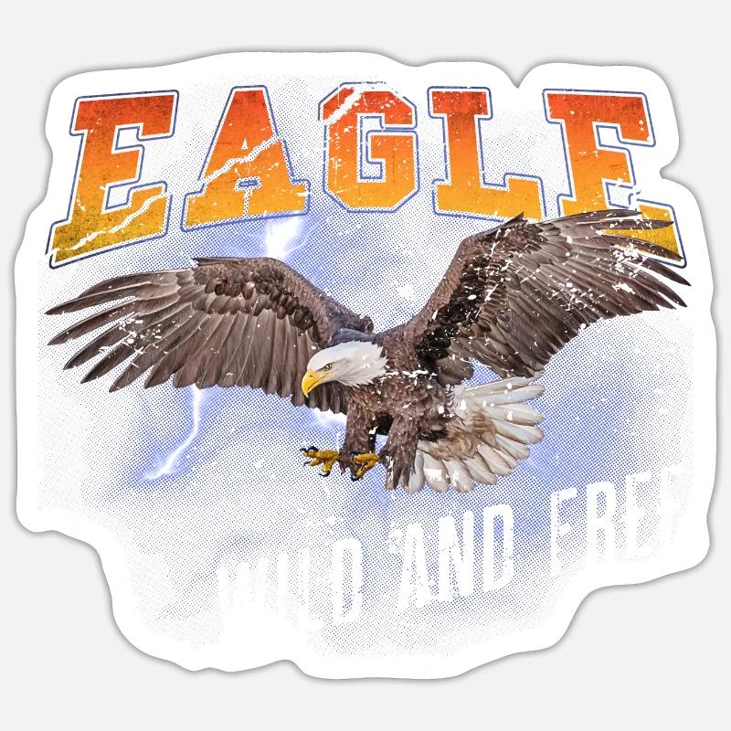 Eagle Eagle Freedom Freedom Nature Aventure - Sticker taille S (10 x 10 cm) - blanc mat