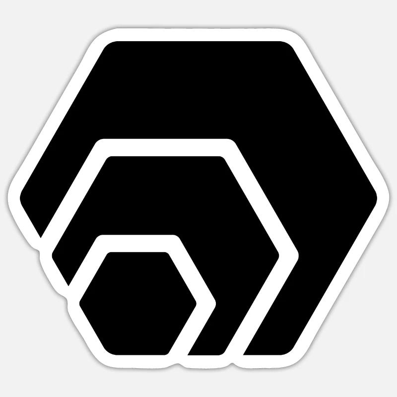 Hex Token Cryptocurrency Coin black logo Sticker size S (10 x 10 cm)