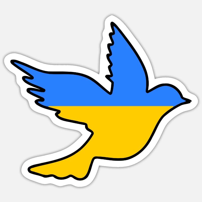 Ukraine - Sticker taille S (10 x 10 cm) - blanc mat