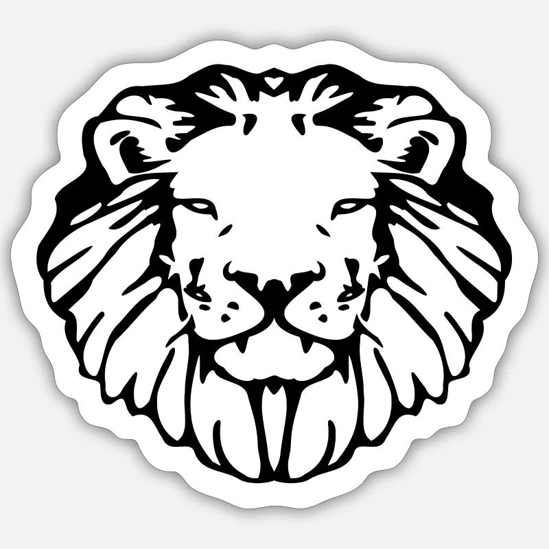 Lion's head - Sticker size S (10 x 10 cm) - white matte