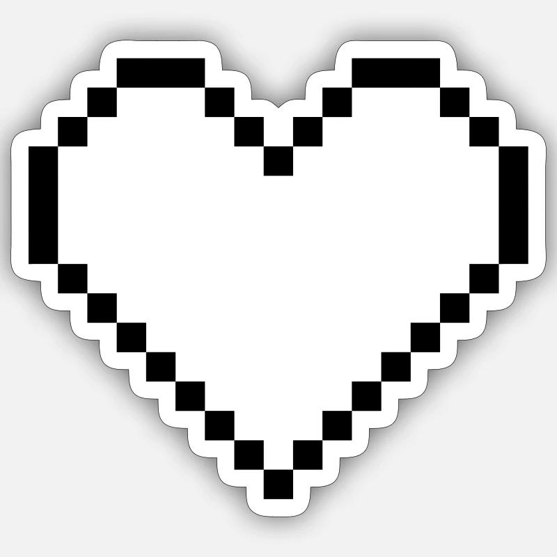 Cœur - Sticker taille S (10 x 10 cm) - blanc mat