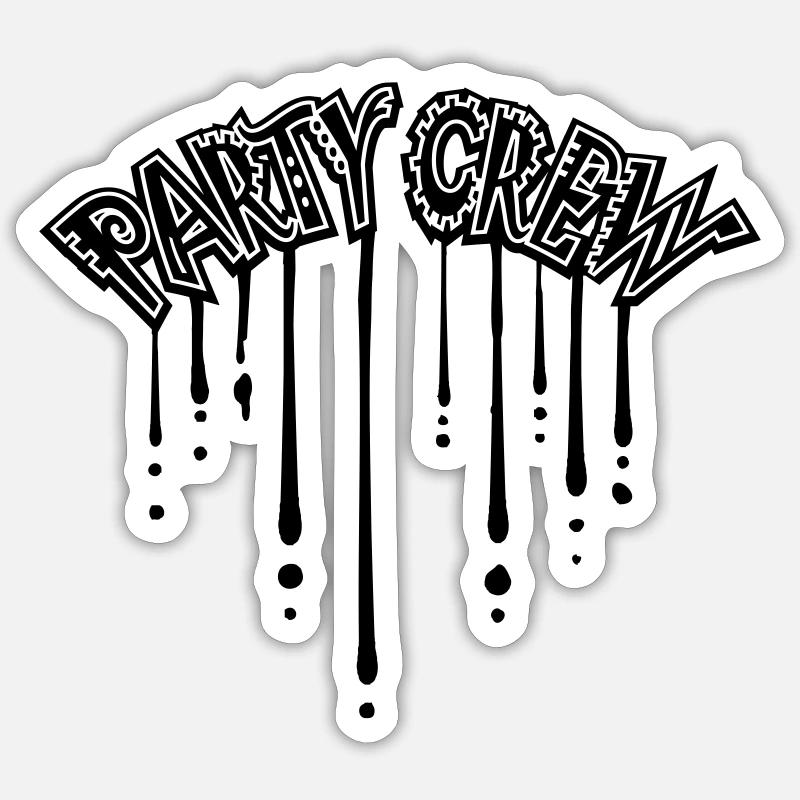 Graffiti Party Crew - Sticker size S (10 x 10 cm) - white matte