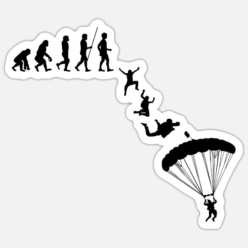Parachute Springer Paraglider Evolution - Sticker size S (10 x 10 cm) - white matte