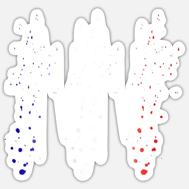 Bleu Blanc Rouge - Sticker taille S (10 x 10 cm) - blanc mat