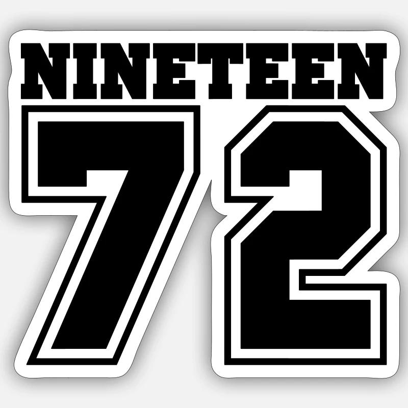 1972 - Sticker Größe S (10 x 10 cm) - Mattweiß