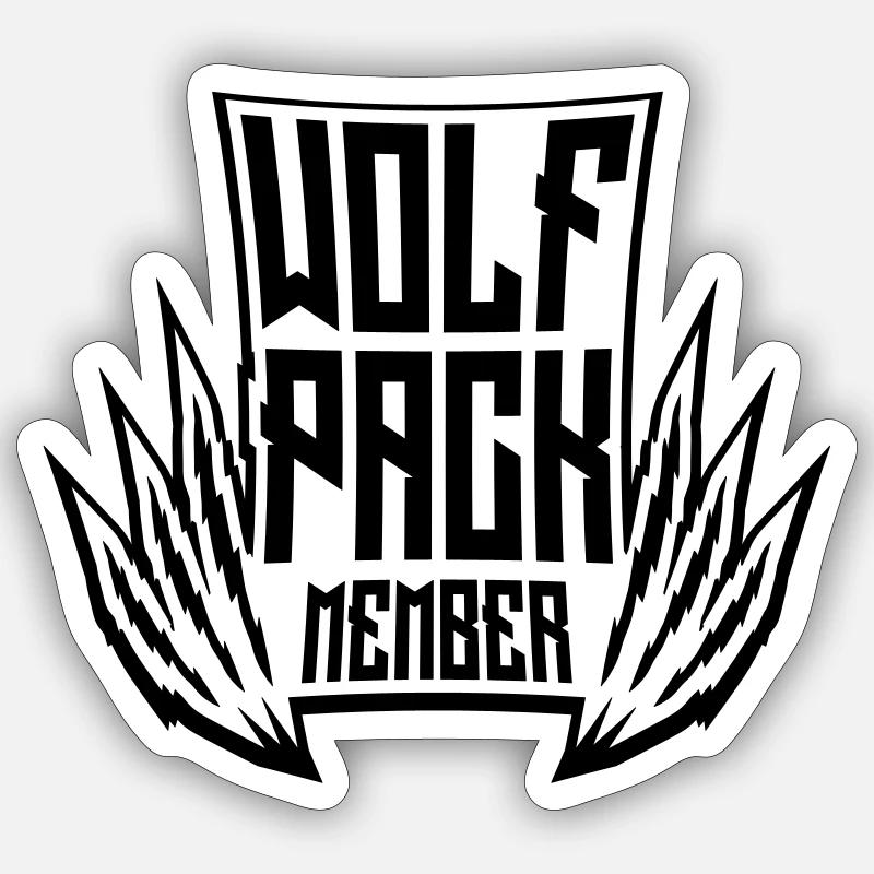 Équipe Wolf Pack - Sticker taille S (10 x 10 cm) - blanc mat