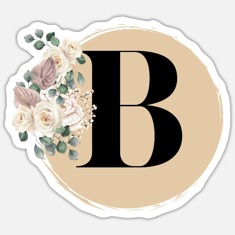 letter B - Sticker size S (10 x 10 cm) - white matte