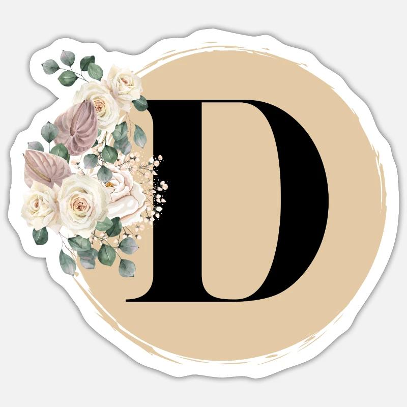 Buchstabe D - Sticker Größe S (10 x 10 cm) - Mattweiß