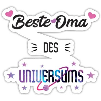 Oma des Universums - Sticker Größe S (10 x 10 cm) - Mattweiß - Vorne