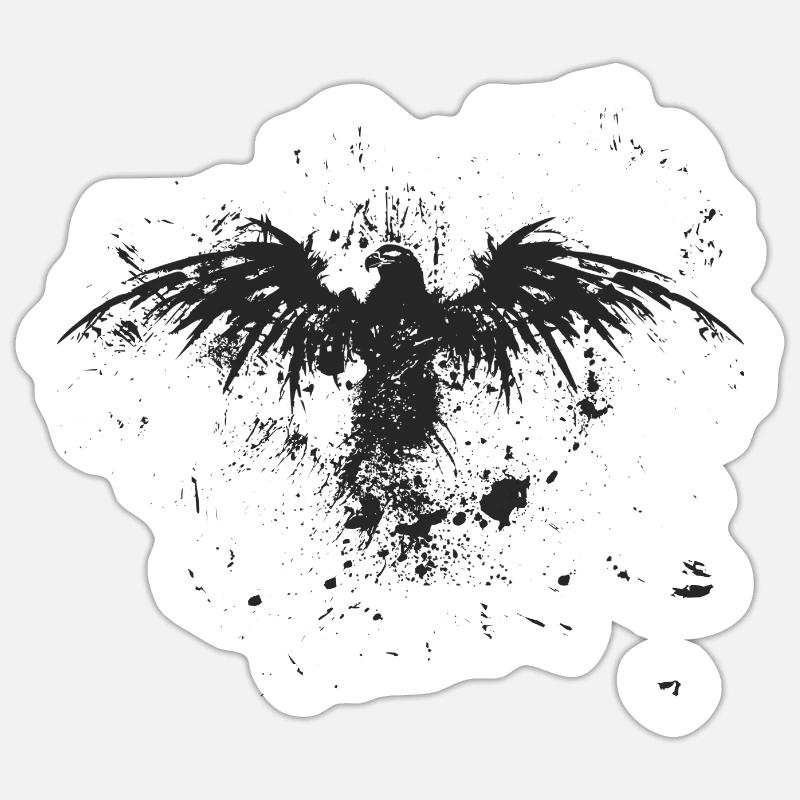 Eagle Grunge Look - Sticker taille S (10 x 10 cm) - blanc mat