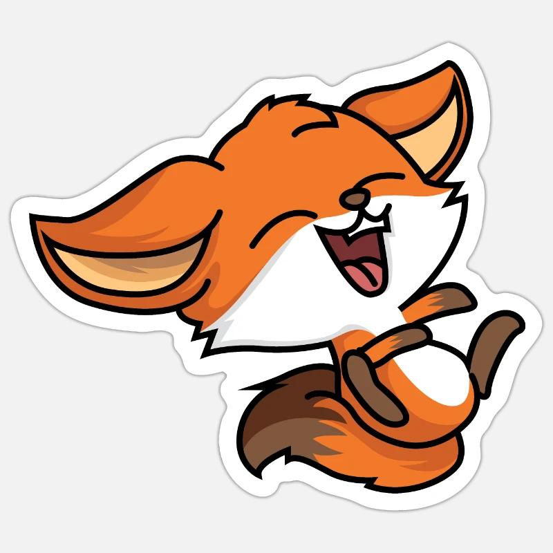 Laughing Fox - Sticker size S (10 x 10 cm) - white matte