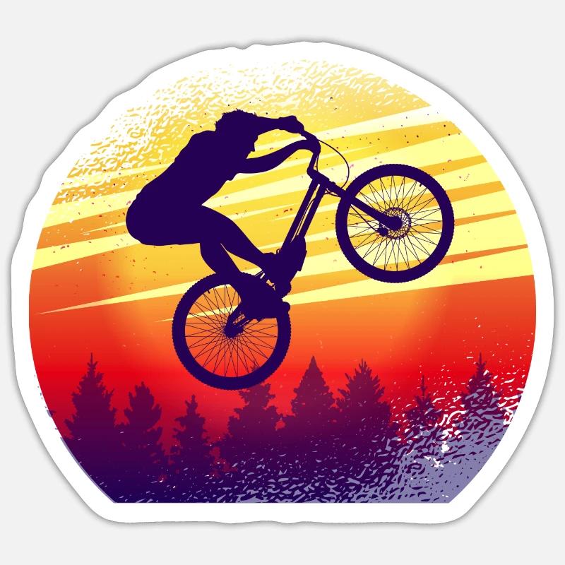 VTT VTT Descente VTT VTT - Sticker taille S (10 x 10 cm) - blanc mat