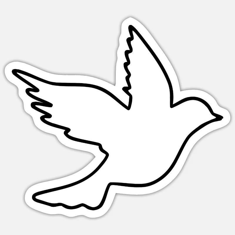 Colombe de paix - Sticker taille S (10 x 10 cm) - blanc mat