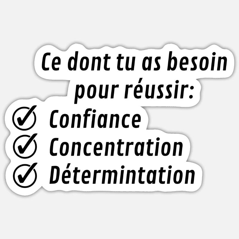 Confiance concentration détermination Sticker taille S (10 x 10 cm)