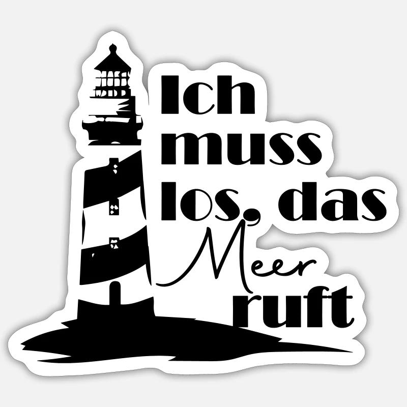 Das Meer ruft - Sticker Größe S (10 x 10 cm) - Mattweiß