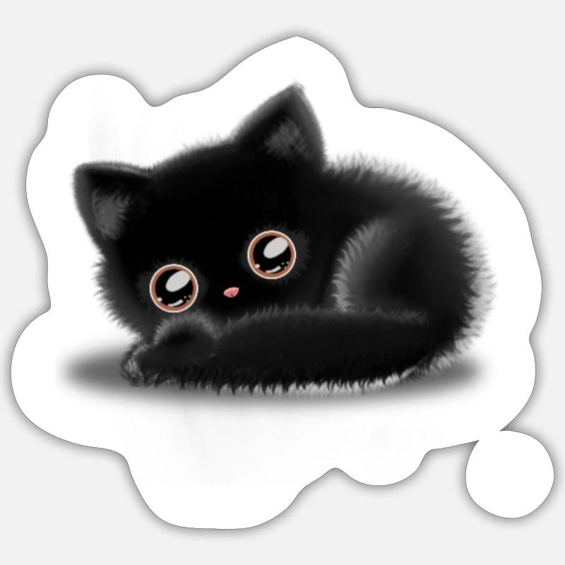 Chat noir 🐈 ⬛ Sticker taille S (10 x 10 cm)