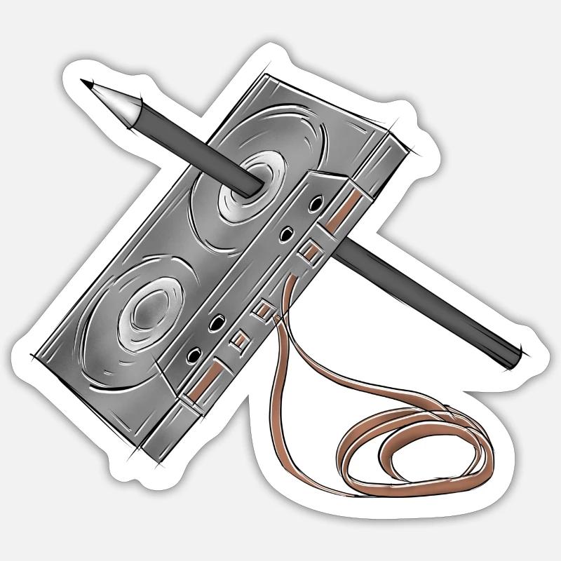 Cassette - Sticker taille S (10 x 10 cm) - blanc mat