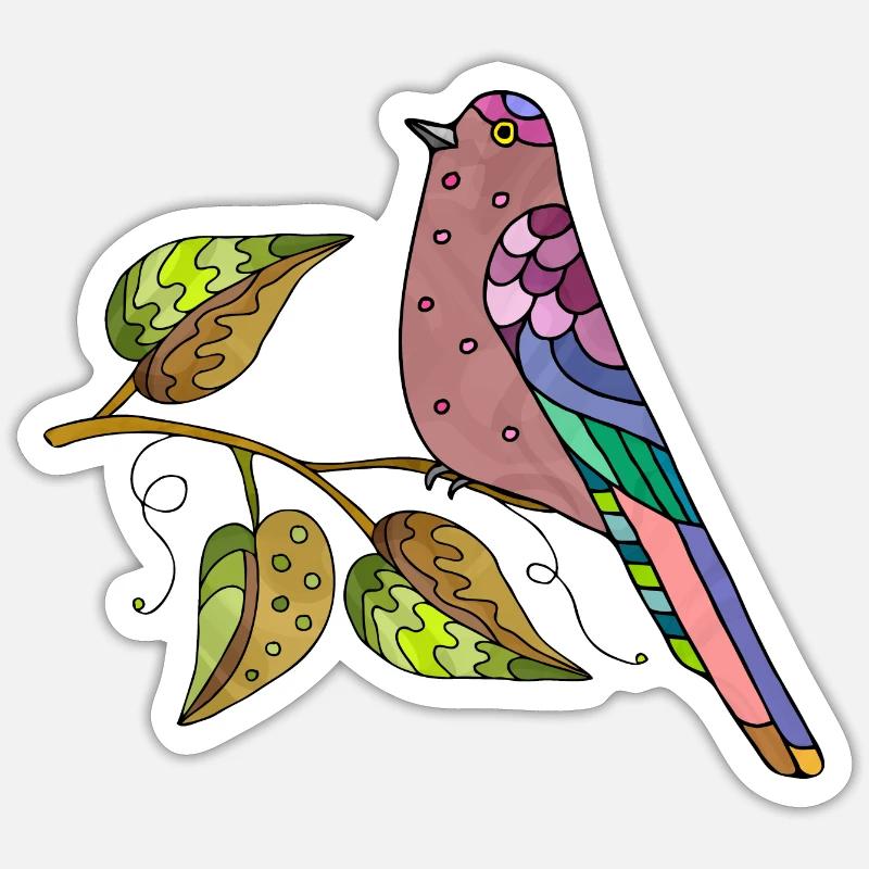 Vogel - Sticker Größe S (10 x 10 cm) - Mattweiß