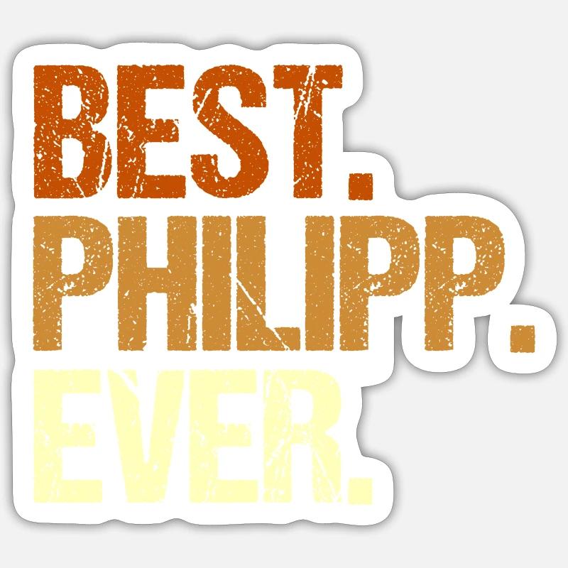 Philipp - Sticker taille S (10 x 10 cm) - blanc mat