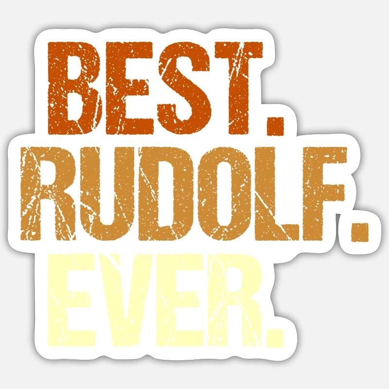 Rudolf - Sticker Größe S (10 x 10 cm) - Mattweiß