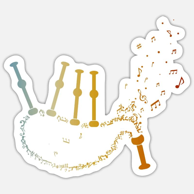 Cornemuse Musique Notes Cornemuse Joueurs de cornemuse Sticker taille S (10 x 10 cm)