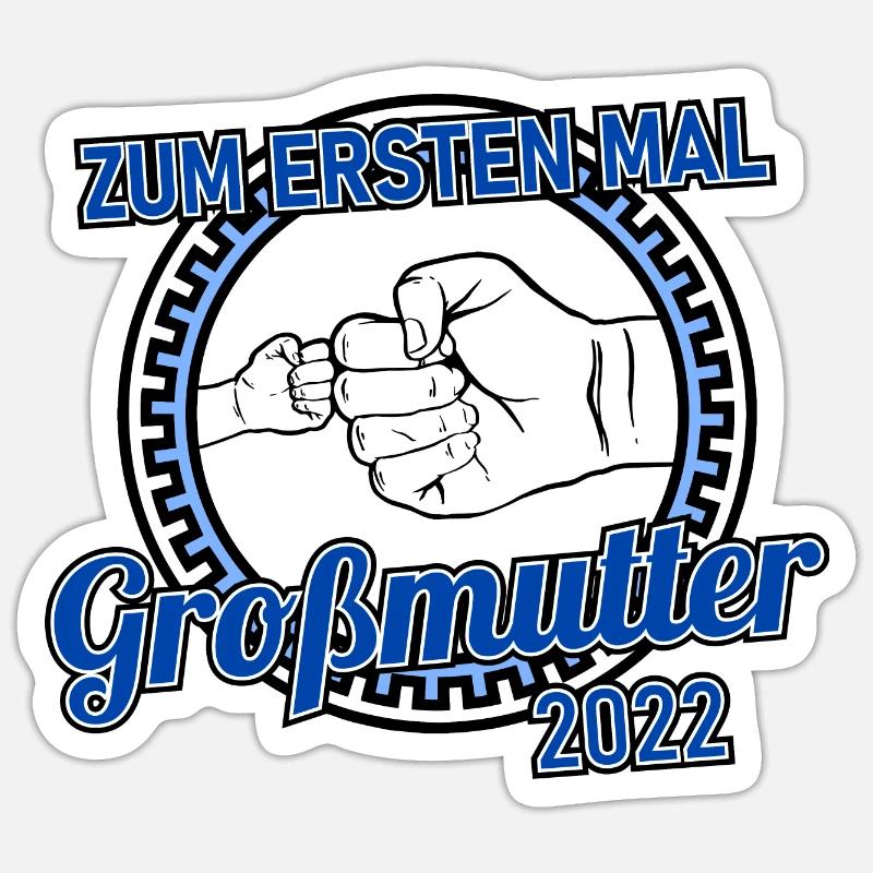 Zum ersten Mal Oma Großmutter werdend Überraschung Sticker Größe S (10 x 10 cm)