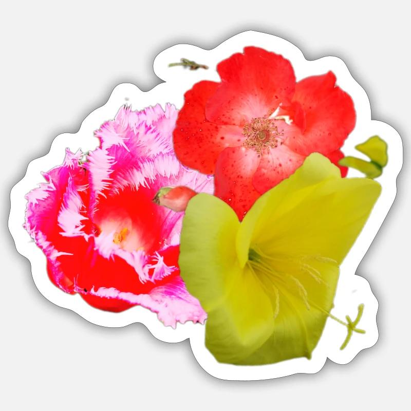 Fleur - Sticker taille S (10 x 10 cm) - blanc mat