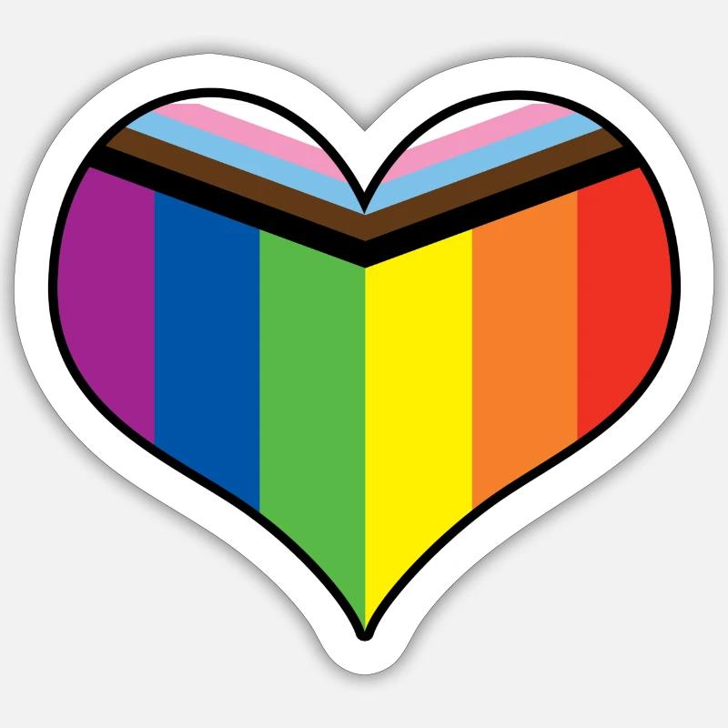 Progrès Pride Heart Sticker taille S (10 x 10 cm)