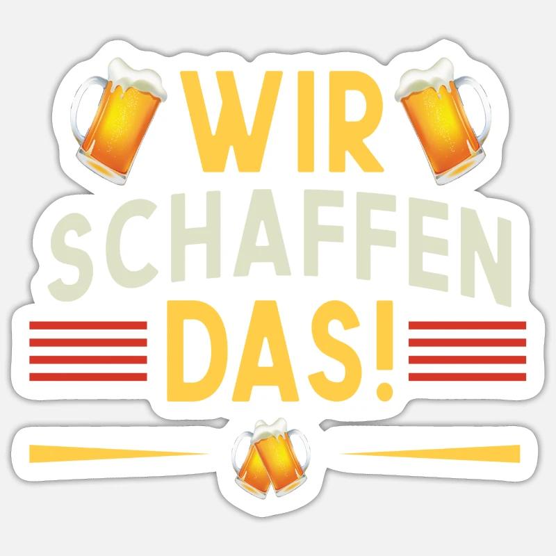 Wir schaffen das - Sticker Größe S (10 x 10 cm) - Mattweiß