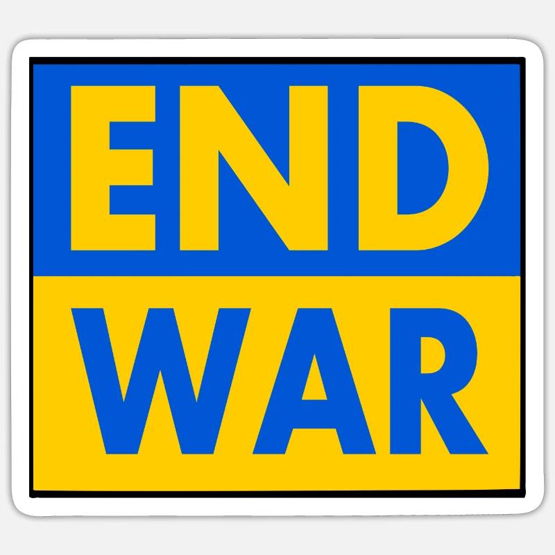 End war - Sticker taille S (10 x 10 cm) - blanc mat