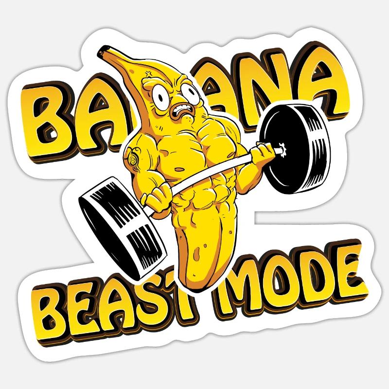 Beast Mode Workout Gift - Sticker size S (10 x 10 cm) - white matte