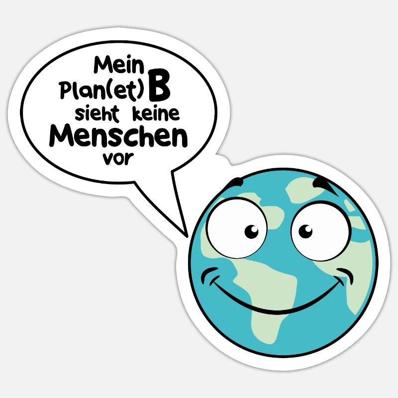 Plan(et) B ohne Menschen - Sticker Größe S (10 x 10 cm) - Mattweiß