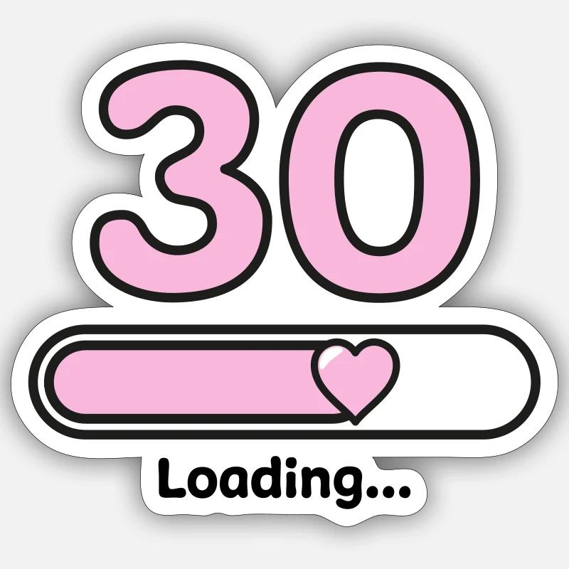 30 ans - Sticker taille S (10 x 10 cm) - blanc mat