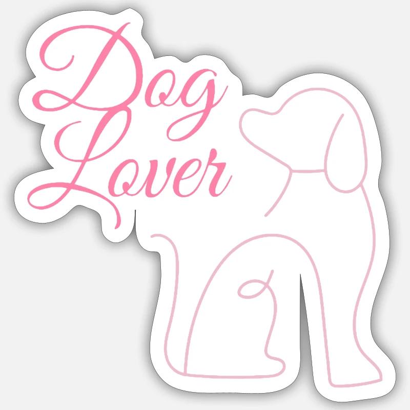 Dog Lover - Sticker Größe S (10 x 10 cm) - Mattweiß