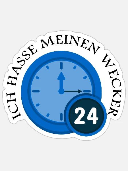 Wecker Uhrwecker Uhrzeit Geschenkidee - Sticker Größe S (10 x 10 cm) - Mattweiß