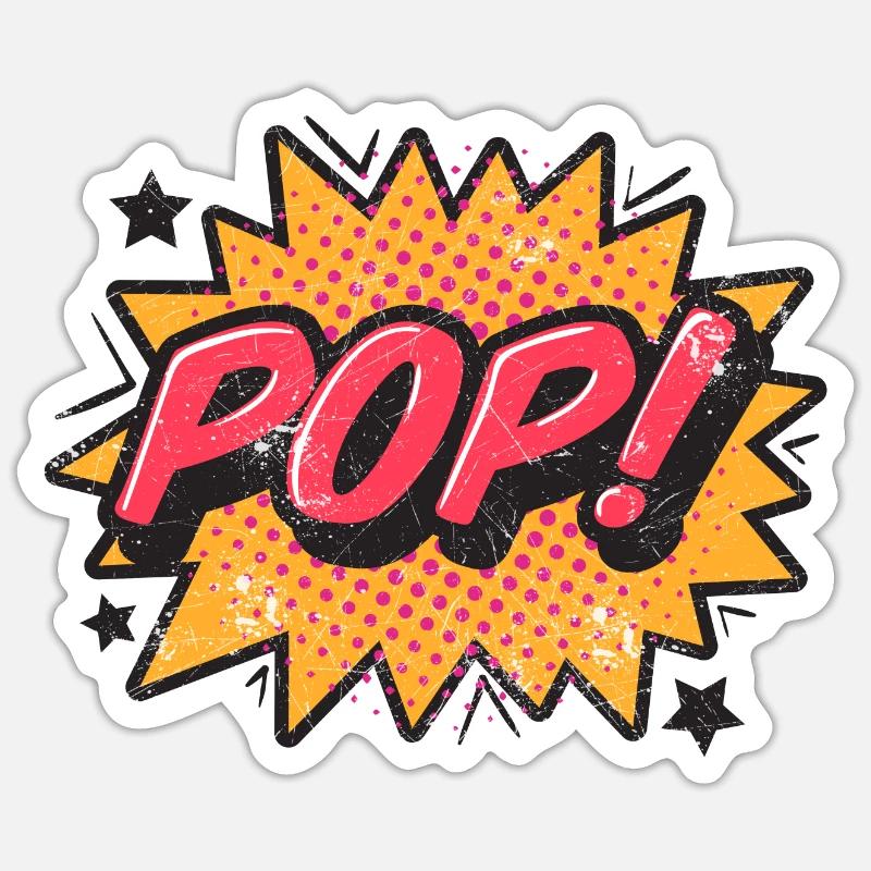 POP 80s COMIC STYLE GRAFFITI COMICS MOTIF GIFT Sticker size S (10 x 10 cm)