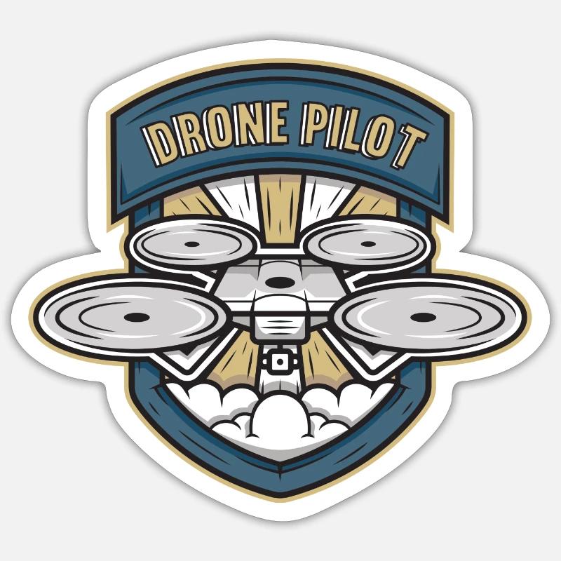 Drone Drone Pilot Drones quadcopter drone - Sticker size S (10 x 10 cm) - white matte