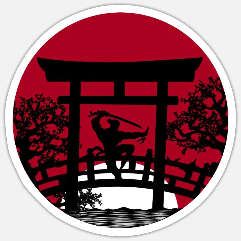Japan Samurai - Sticker size S (10 x 10 cm) - white matte