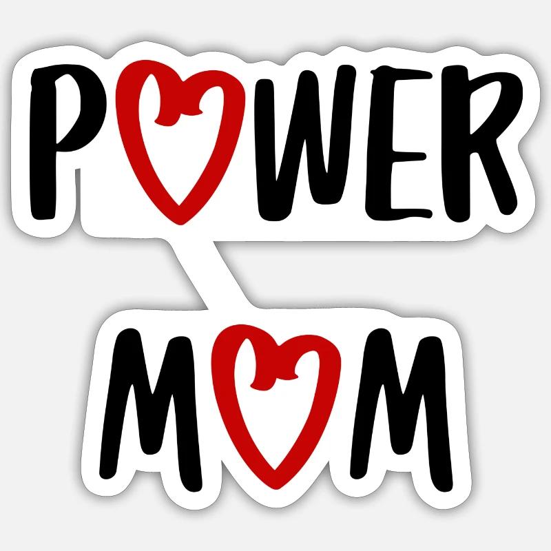power mom Mama Mutter Kinder Eltern Schrift Sticker Größe S (10 x 10 cm)