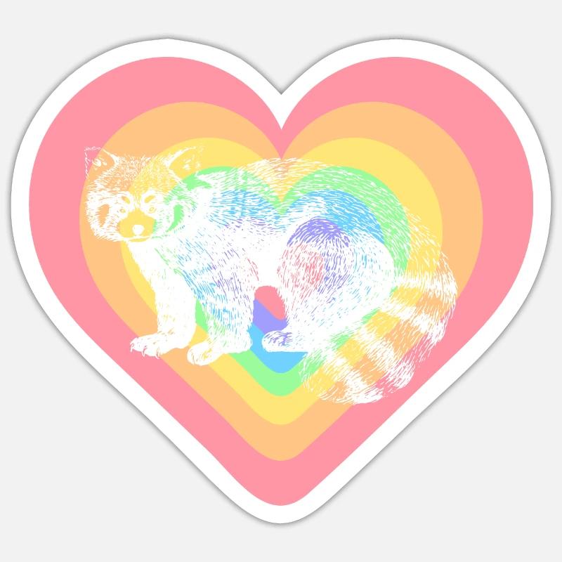 Petit panda - Sticker taille S (10 x 10 cm) - blanc mat