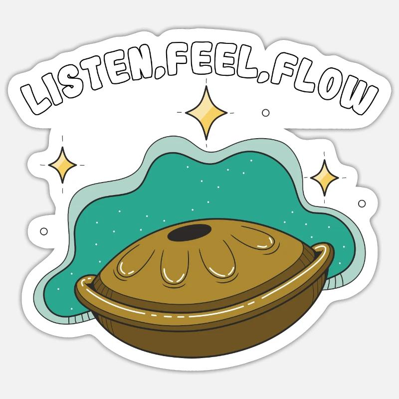 Handpan Saying Percussion Instrument Gift - Sticker size S (10 x 10 cm) - white matte